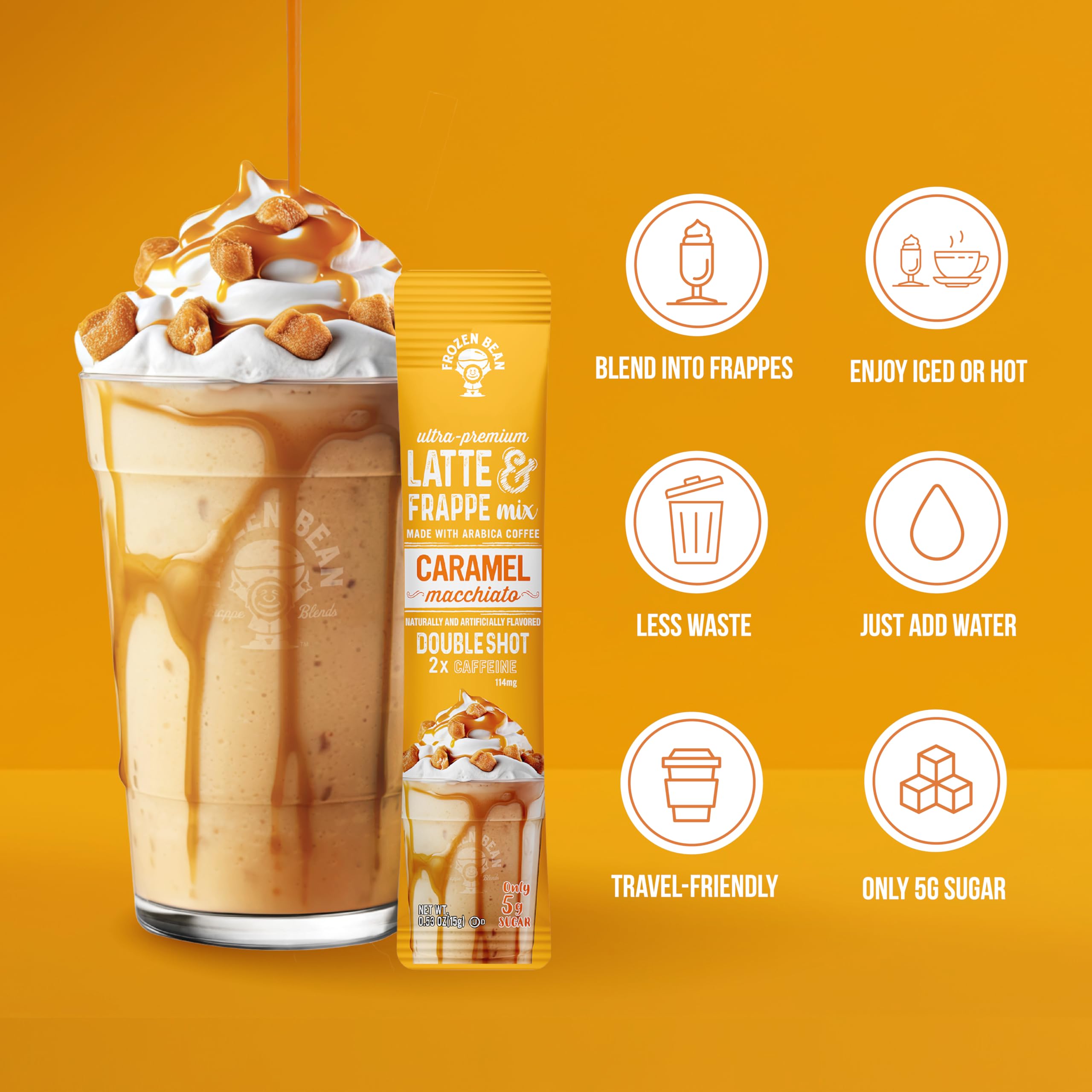 The Frozen Bean arabica coffee mix ingredients closeup highlighting premium components