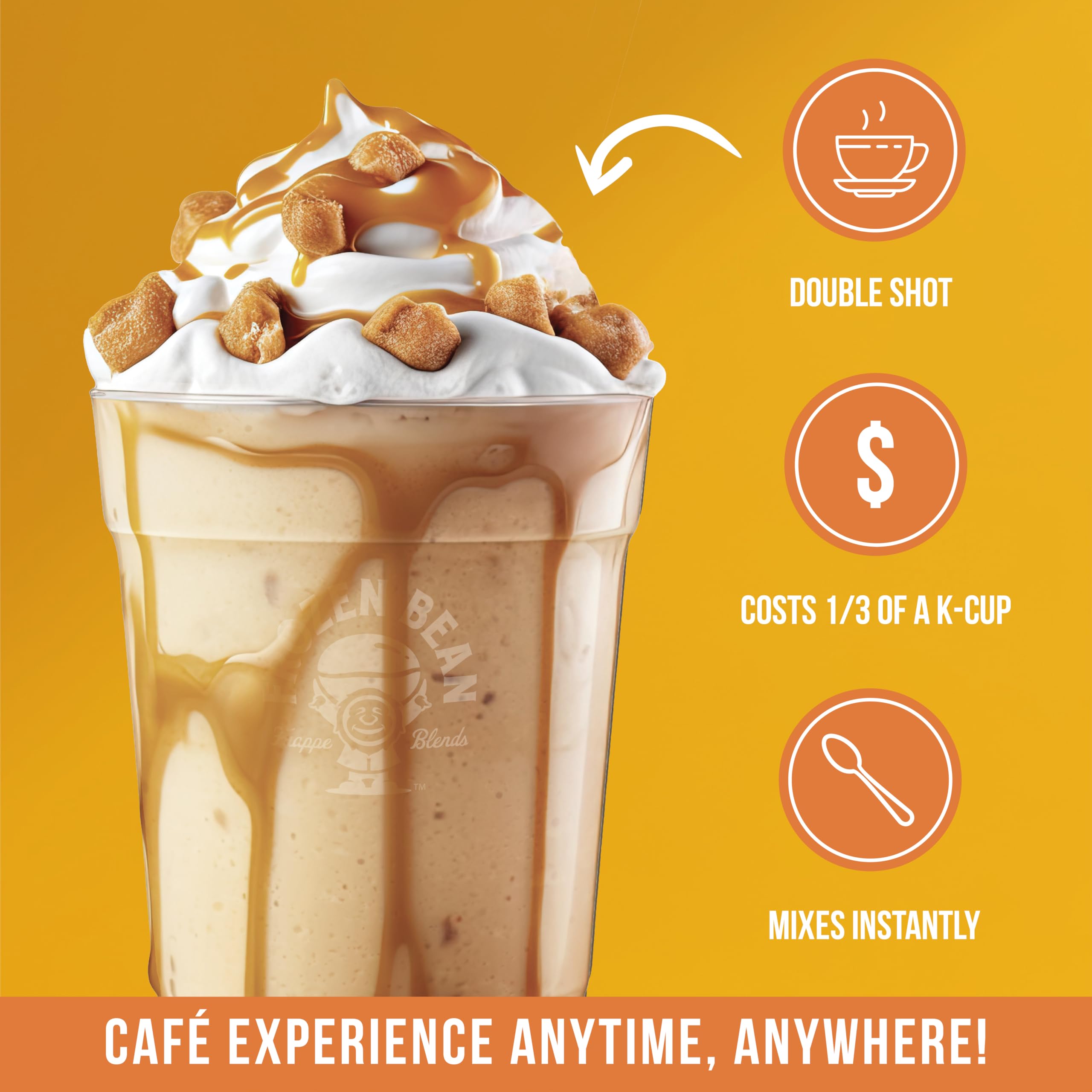 The Frozen Bean cold frappe blended espresso glass with creamy texture and refreshing finish