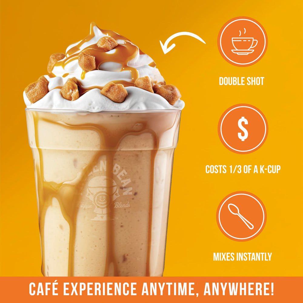 The Frozen Bean cold frappe blended espresso glass with creamy texture and refreshing finish