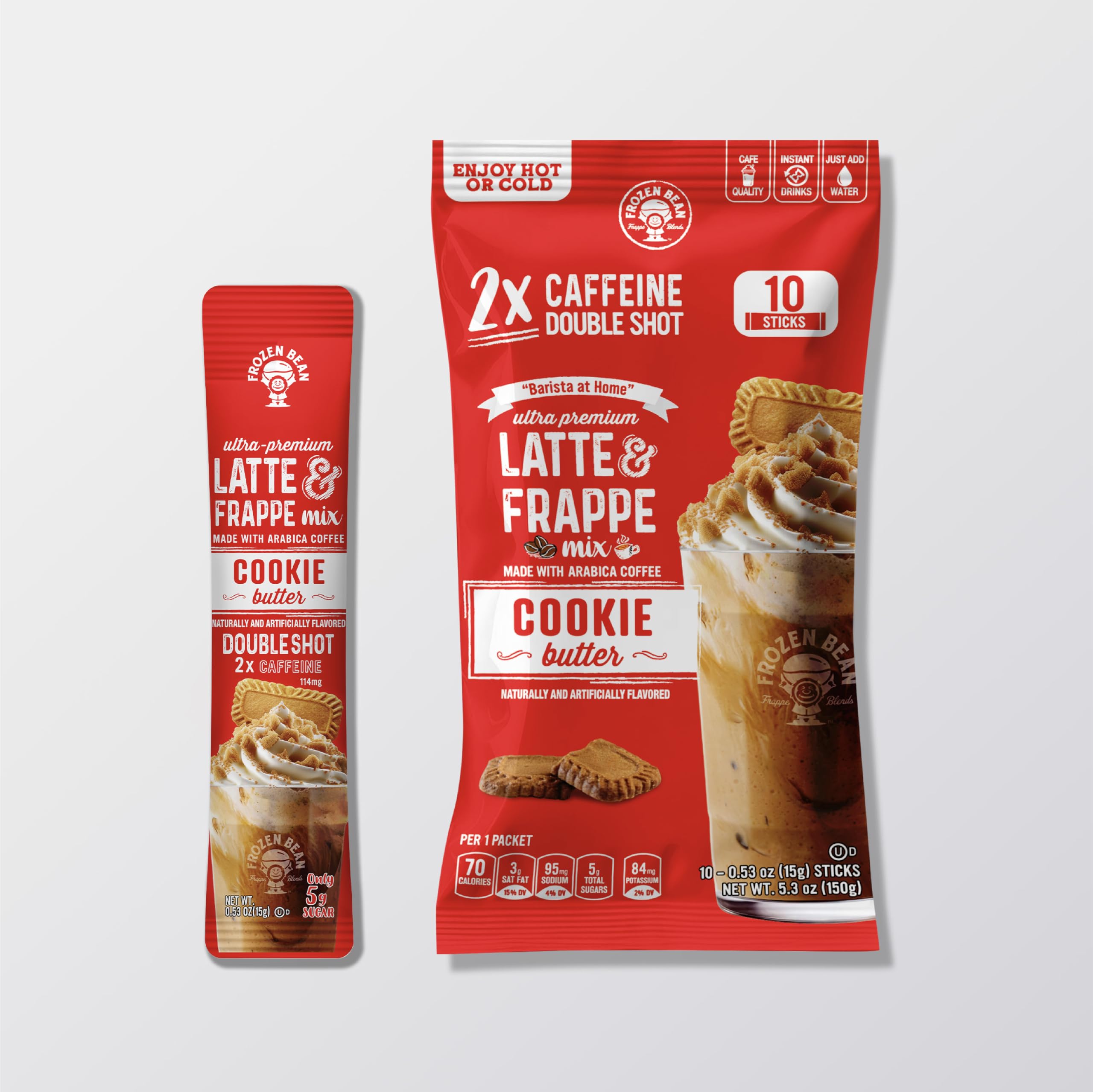 The Frozen Bean cookie butter frappe mix swirls into a creamy cup for a cozy caffeine treat.