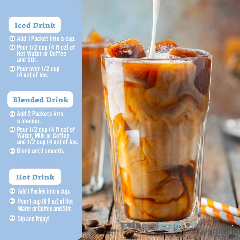 The Frozen Bean Vanilla Bean Frappe vanilla swirl enhances indulgent visual appeal.