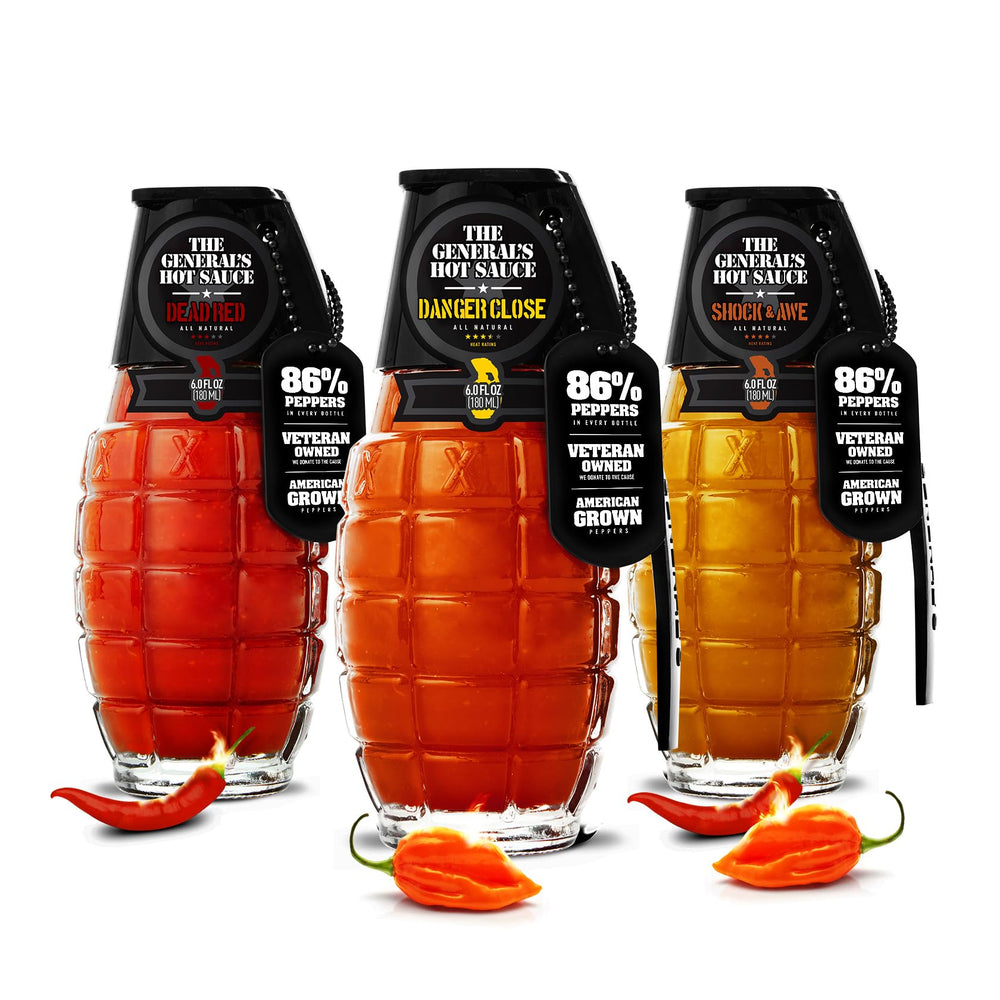 The General's Heat Seeker gift set packaging with grenade bottles, ideal for gifts.