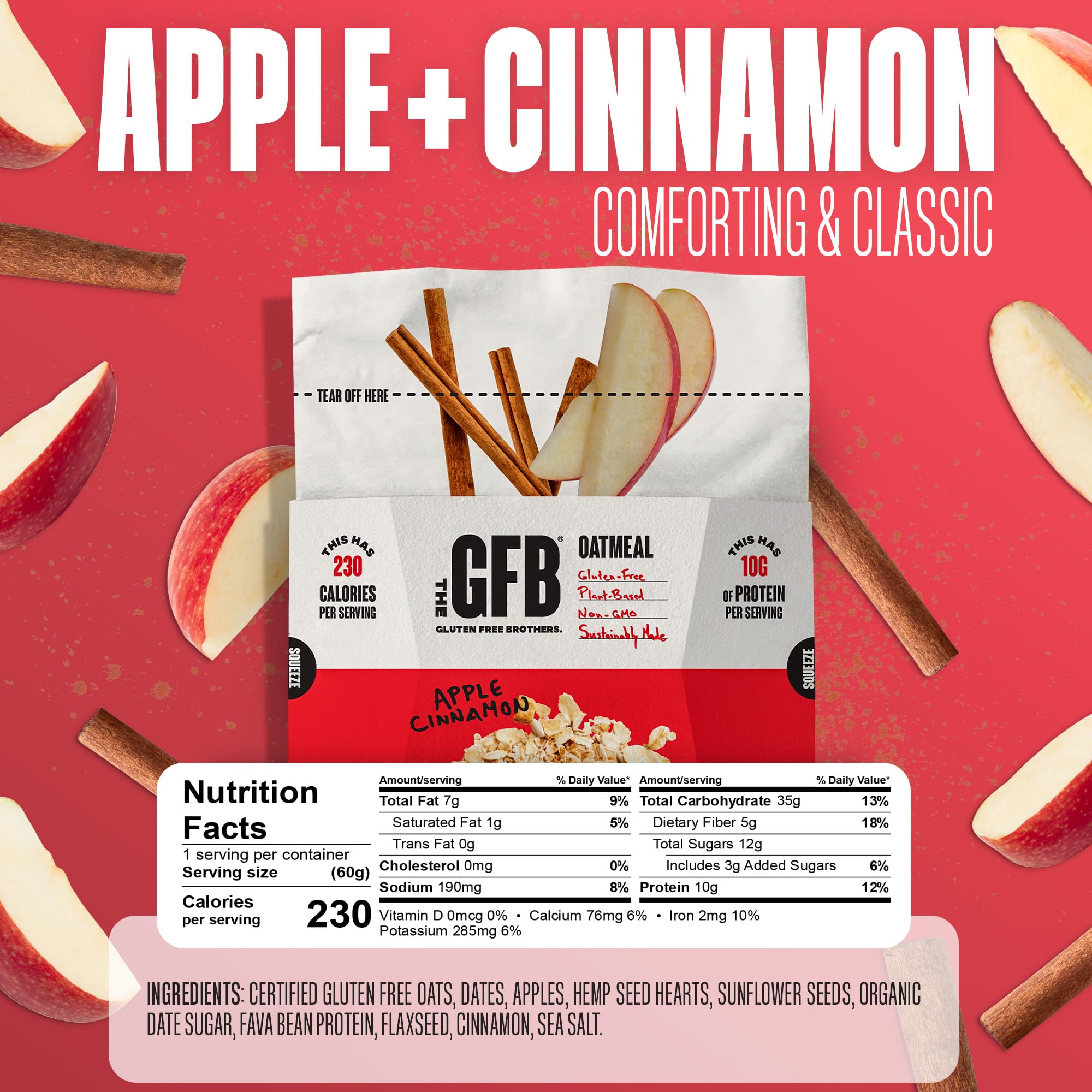 The GFB Apple Cinnamon Oatmeal Cups steaming bowl after microwaving.