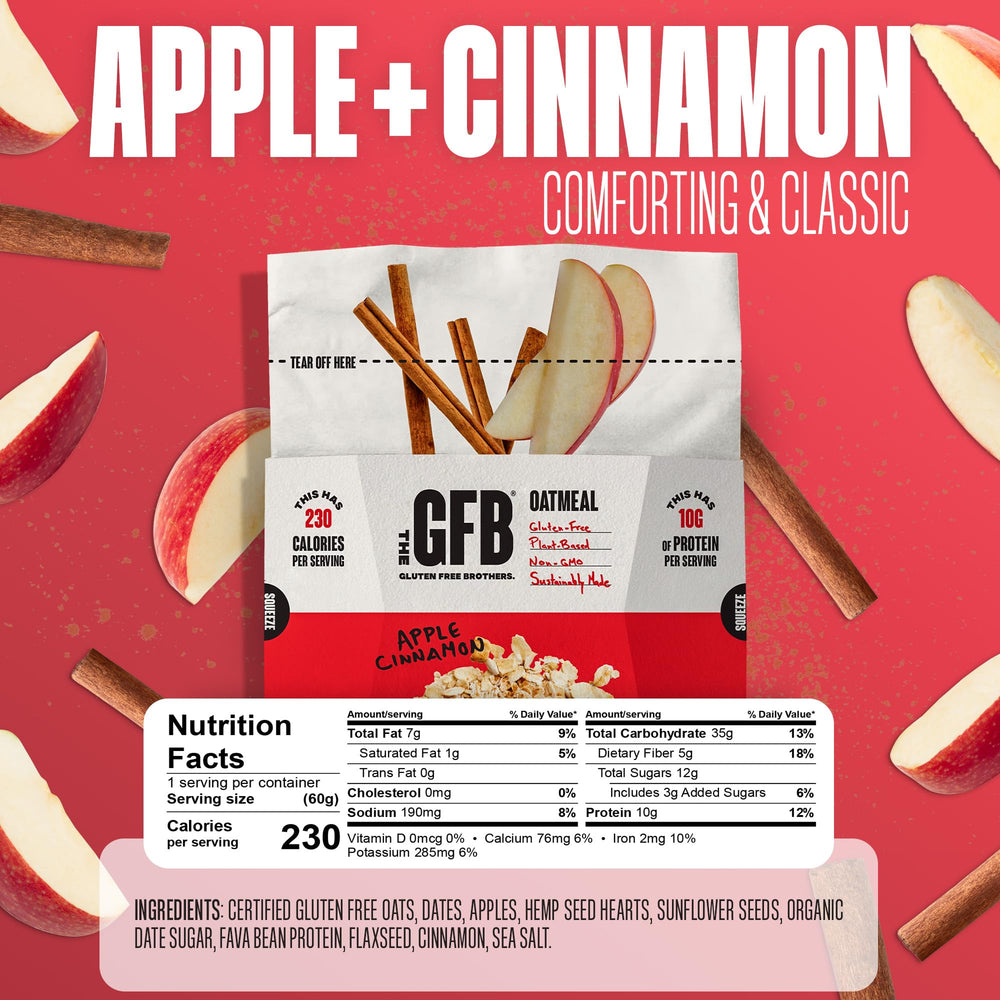 The GFB Apple Cinnamon Oatmeal Cups steaming bowl after microwaving.