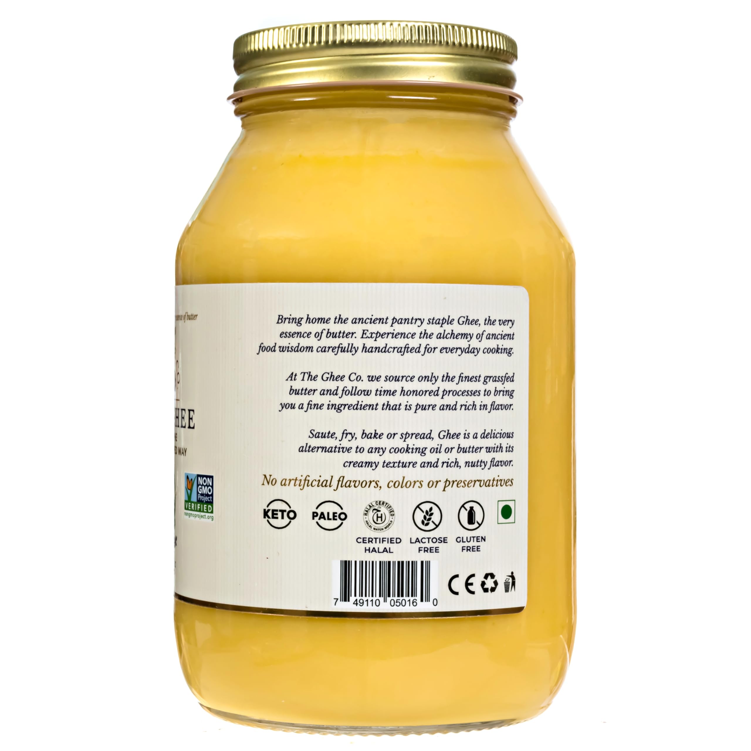 The Ghee Co. ghee pours smoothly into pans for fast, flavorful meals