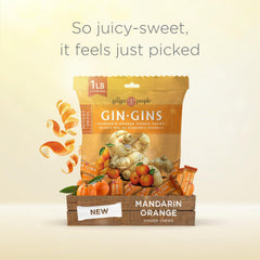 Fresh ginger chews texture from The Ginger People’s Mandarin Orange flavor.