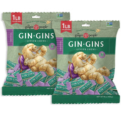 The Ginger People Gin Gins original ginger chews in a 2-pack for digestive support.