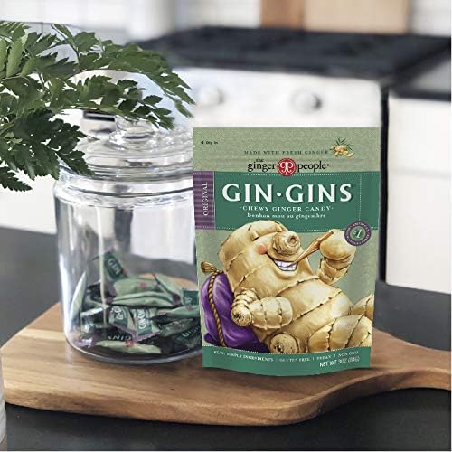 The Ginger People GIN GINS original ginger chews on-the-go pack ideal for travel.