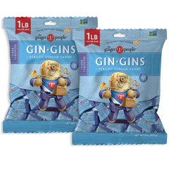 The Ginger People Gin Gins Super Strength bag front for on-the-go digestion support.