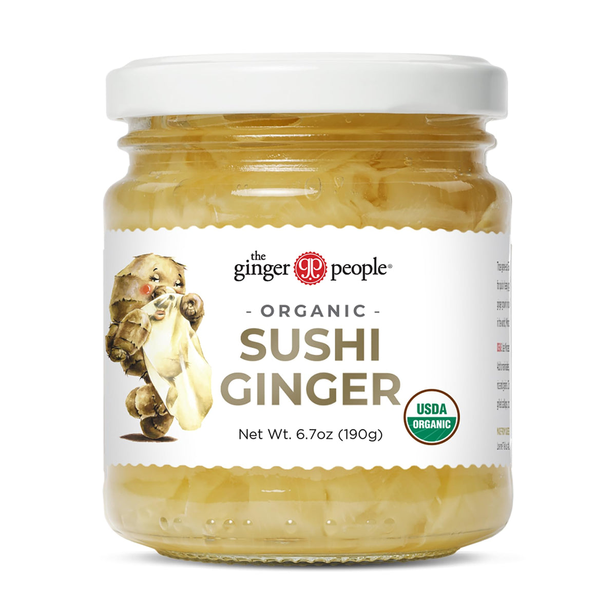 The Ginger People organic pickled ginger slices, vibrant and delicate, ideal to pair with sushi or sashimi.