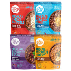 The Good Bean Heat and Eat Mexican Smoky Chipotle pouch ready in 90 seconds for a quick meal.