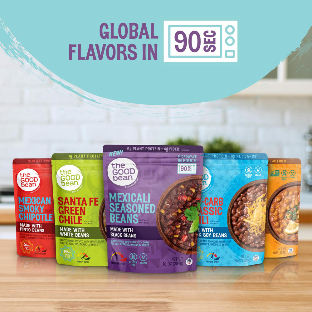 The Good Bean USA-sourced ingredients for a ready-to-eat Mexican-inspired meal.