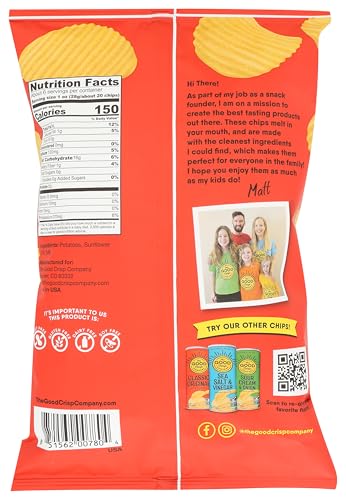The Good Crisp Company Chips Original crinkle-cut close-up highlights the satisfying crunch.
