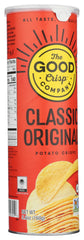 The Good Crisp Company Chips Stacked Original crispy chips provide a satisfying snacking texture.
