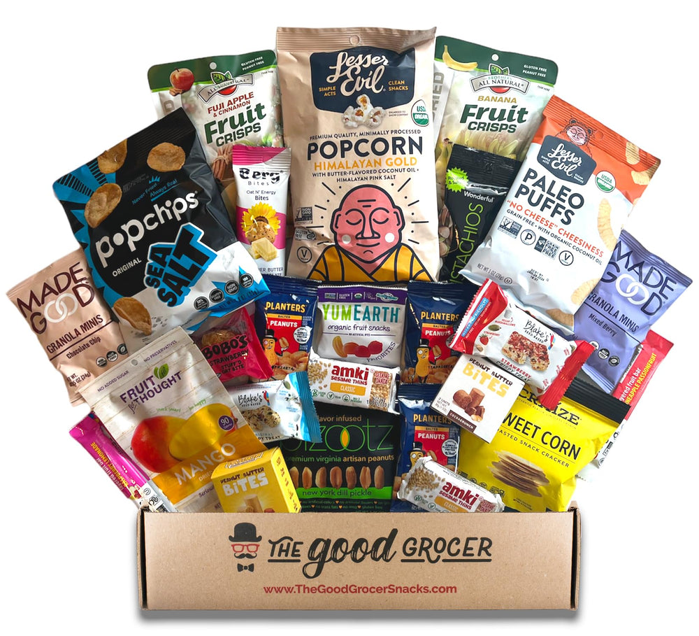 The Good Grocer gluten-free vegan cookies in an all-in-one snack care package