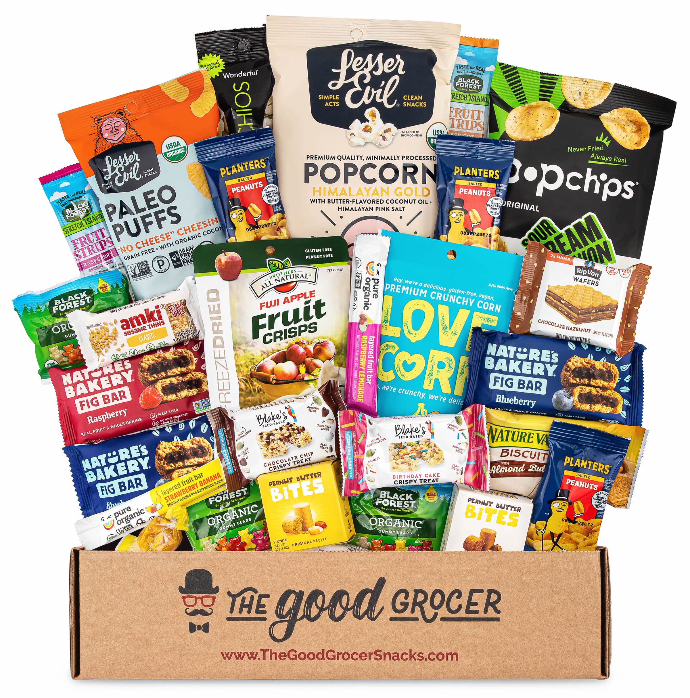 The Good Grocer bars in the healthy snacks care package for quick, nutritious snacking