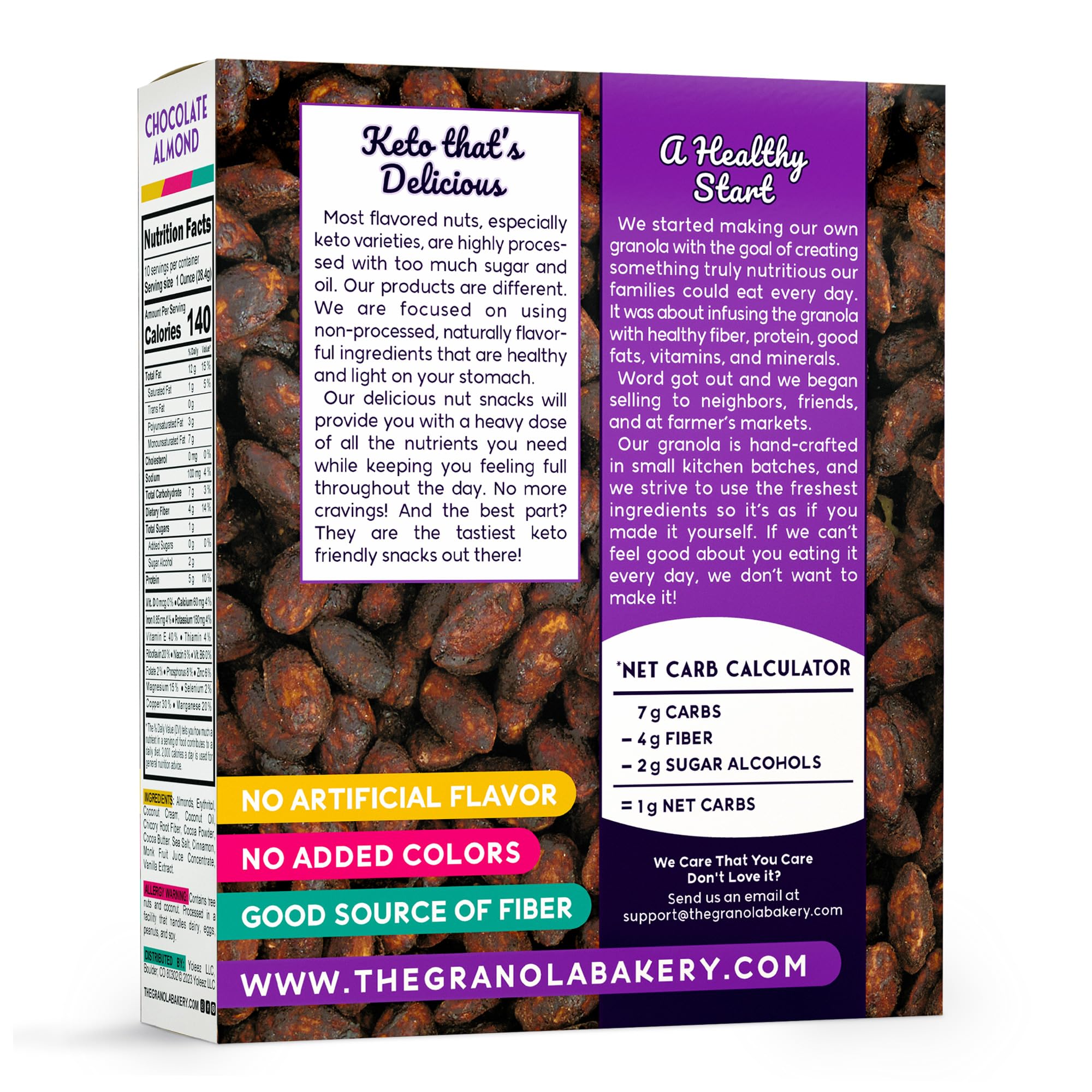 The Granola Bakery TGB Chocolate Almonds on-the-go pack for convenient snacking.