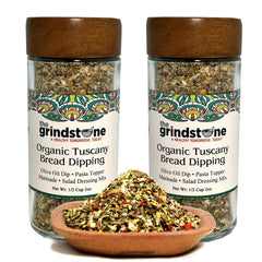 The Grindstone Tuscany bread dipping bottle highlights garlicky herbs for flavorful dipping.