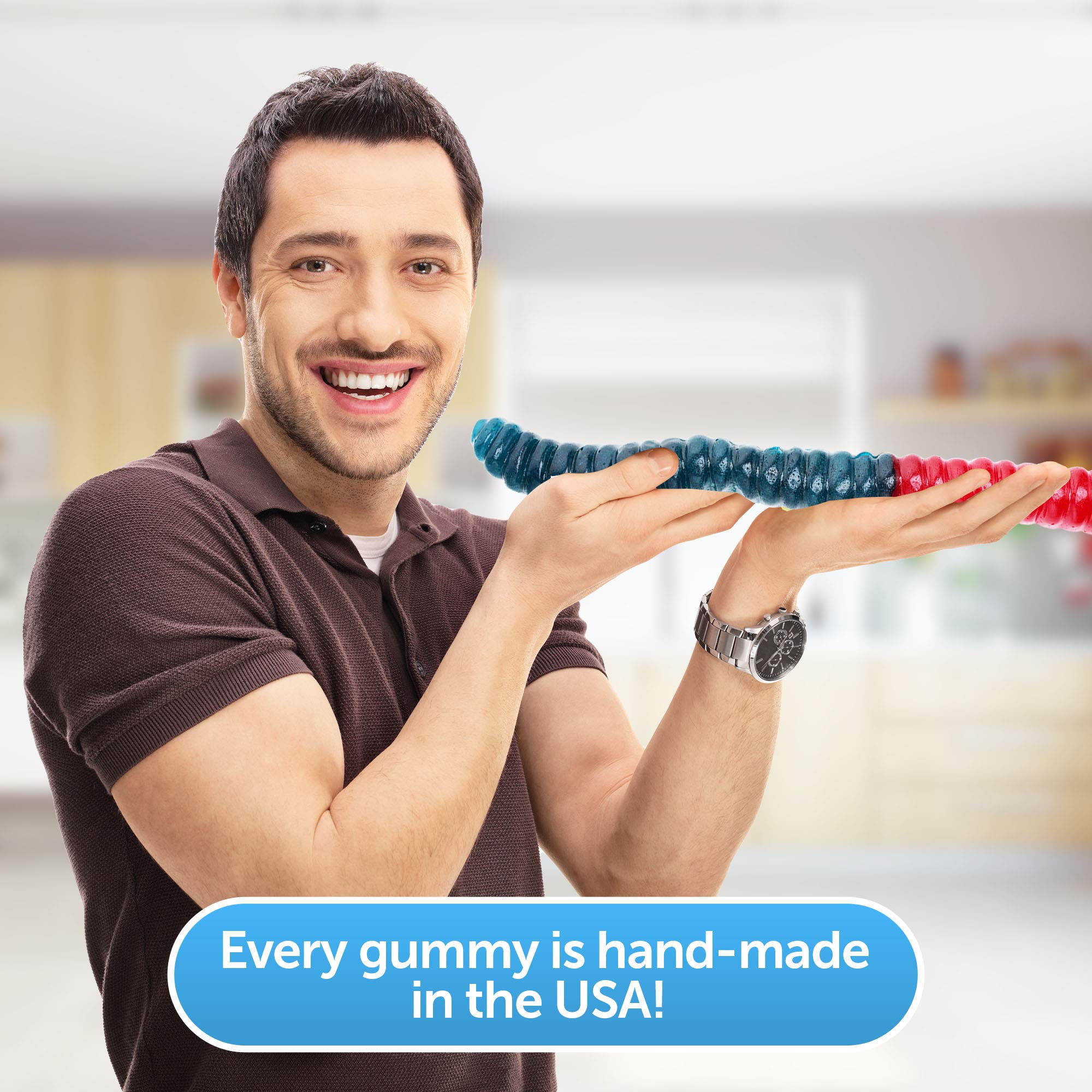 The Gummy Bear Guy handmade in USA badge on packaging