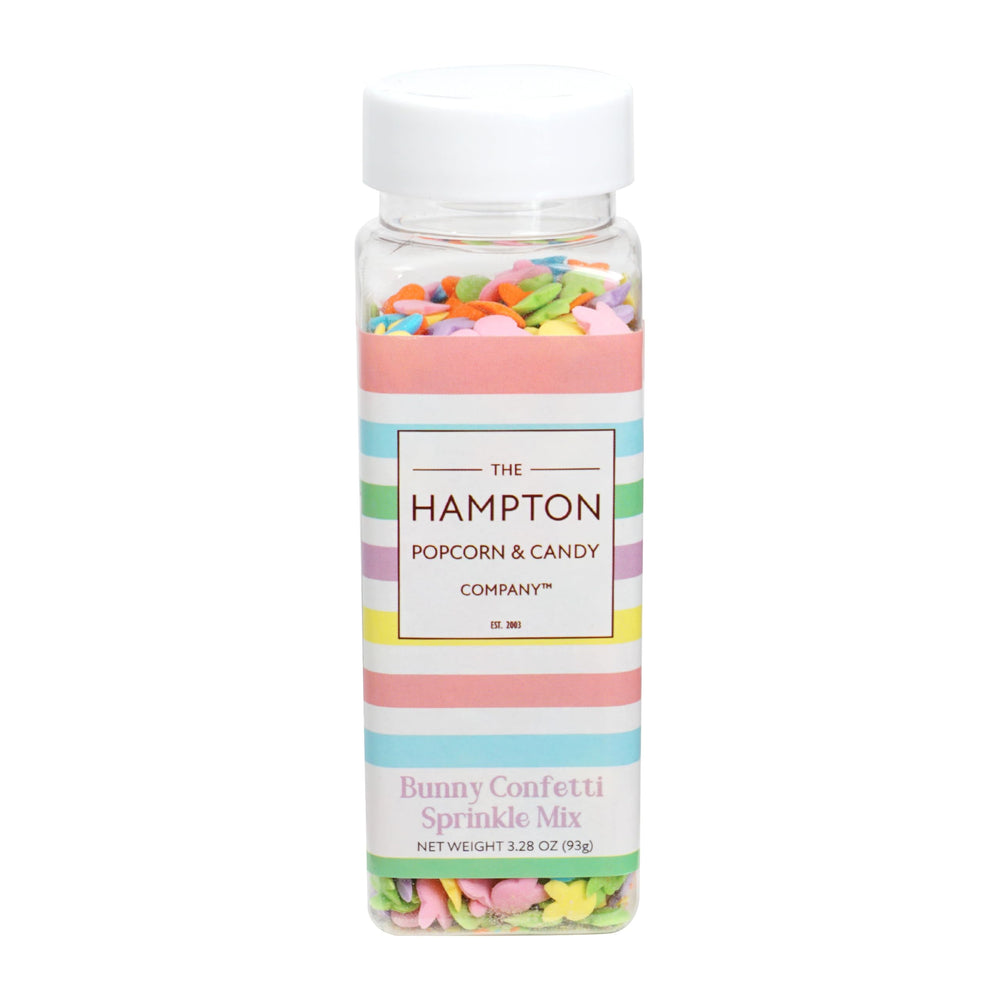 The Hampton Bunny Confetti Sprinkles green jar adds spring energy to treats.