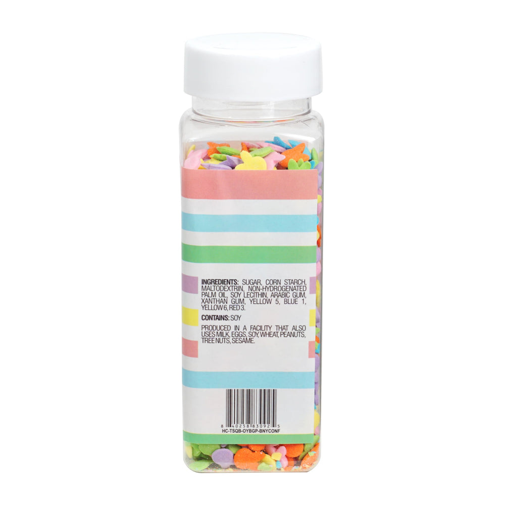 The Hampton Bunny Confetti Sprinkles mixed colors closeup for cake decorating.