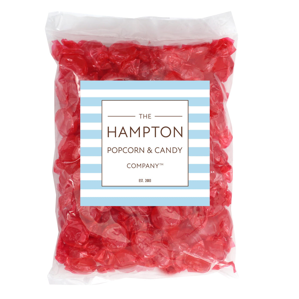 The Hampton Candy Arcor Cinnamon Discs bulk 1lb with red wrappers, ideal for gatherings.
