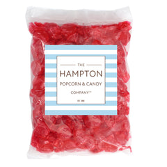 The Hampton Candy Arcor Cinnamon Discs bulk 1lb with red wrappers, ideal for gatherings.