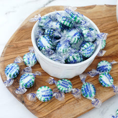 The Hampton Candy Company Arcor sugar-free spearmint starlight mints bulk bag; ready for sharing.