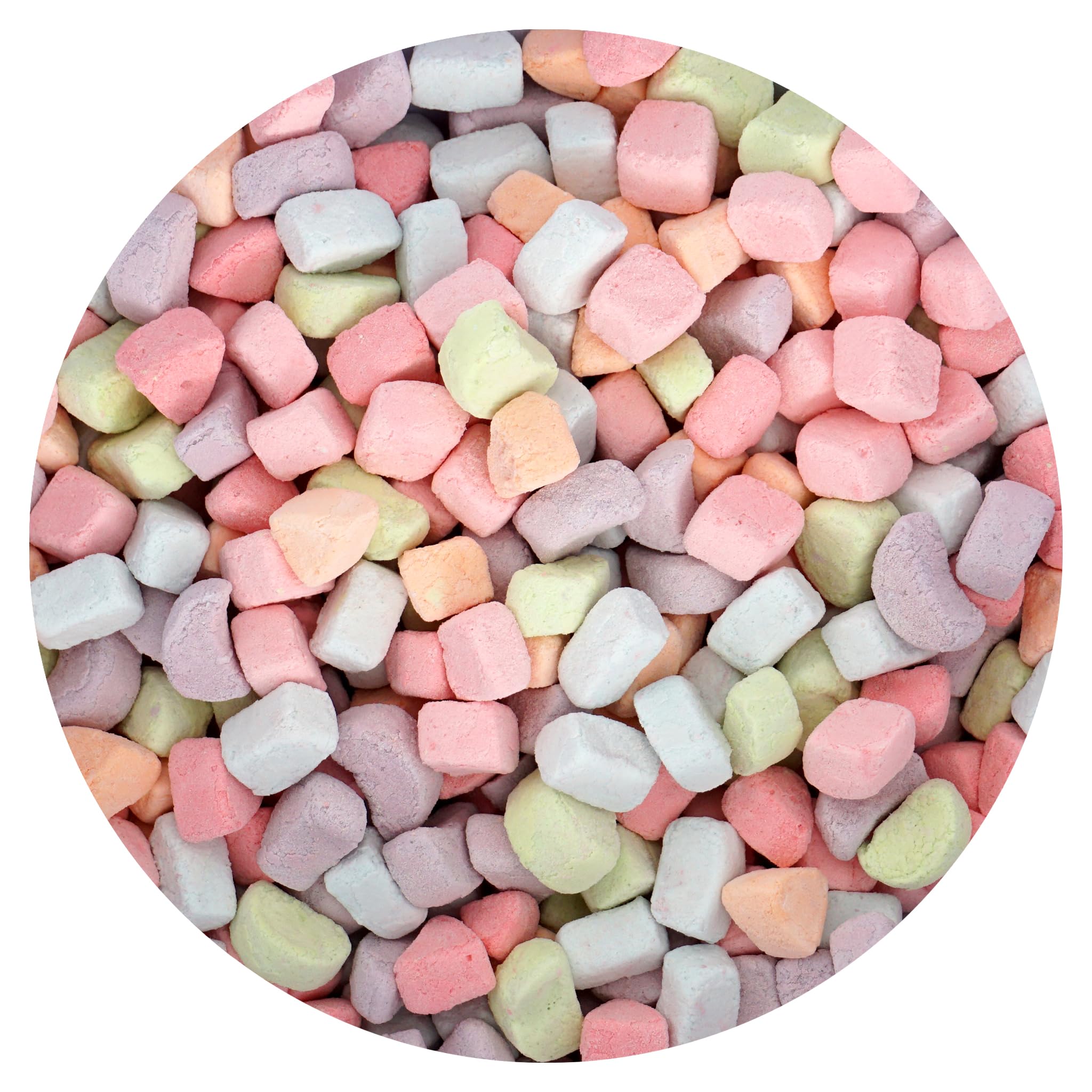 The Hampton Candy Company dehydrated cereal marshmallows in a 1lb bag, ideal for topping desserts.