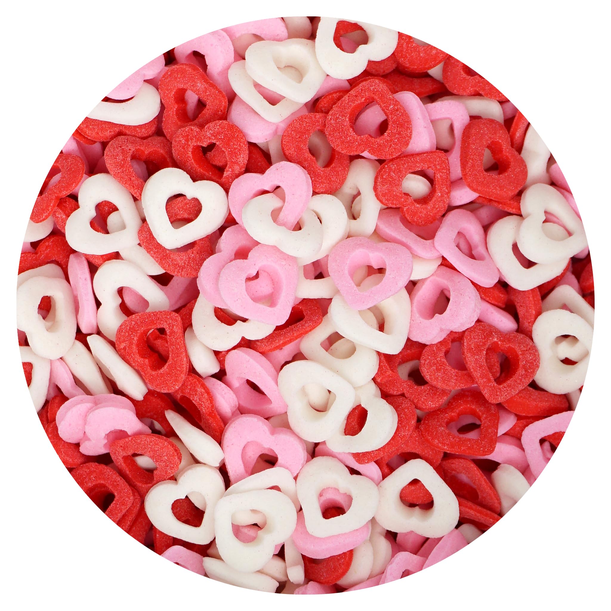 The Hampton Candy Company heart confetti sprinkles in a jar for festive cake decorating