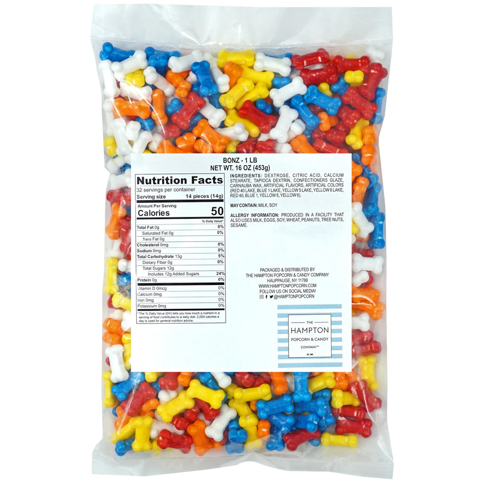Bonz candy assortment in colors for candy buffets and celebrations.