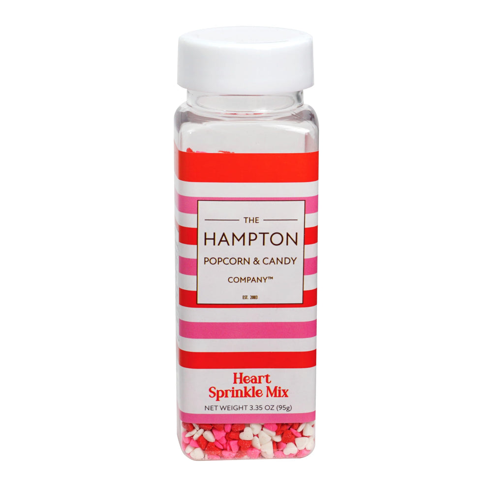 Cake decorated with Hampton heart sprinkles for special occasions