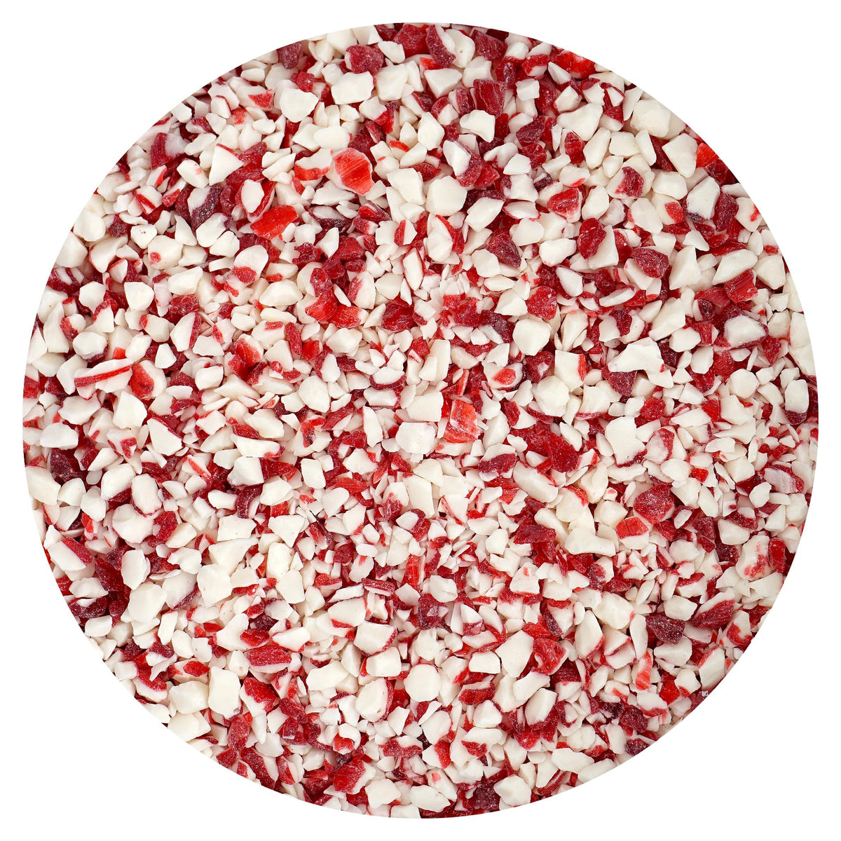 The Hampton Candy Company crushed peppermint candy pieces in a 1 lb bag, perfect for cake toppings.