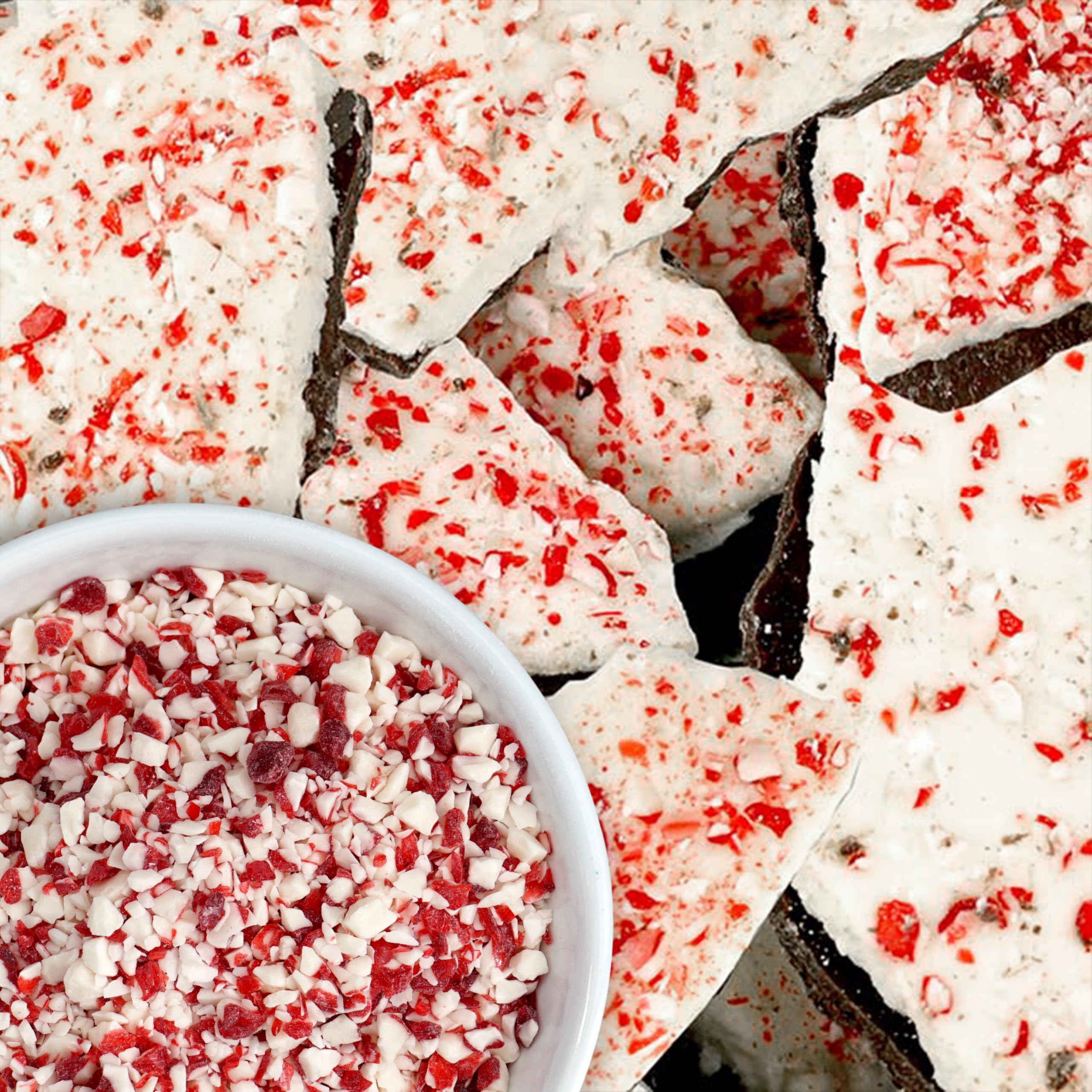 The Hampton Candy Company crushed peppermint candy pieces brighten birthdays and weddings as festive decorations.