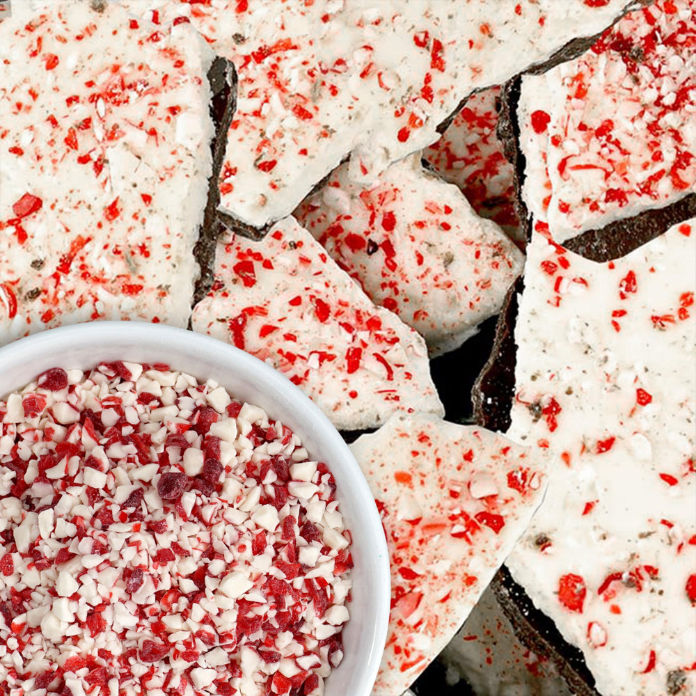 The Hampton Candy Company crushed peppermint candy pieces brighten birthdays and weddings as festive decorations.