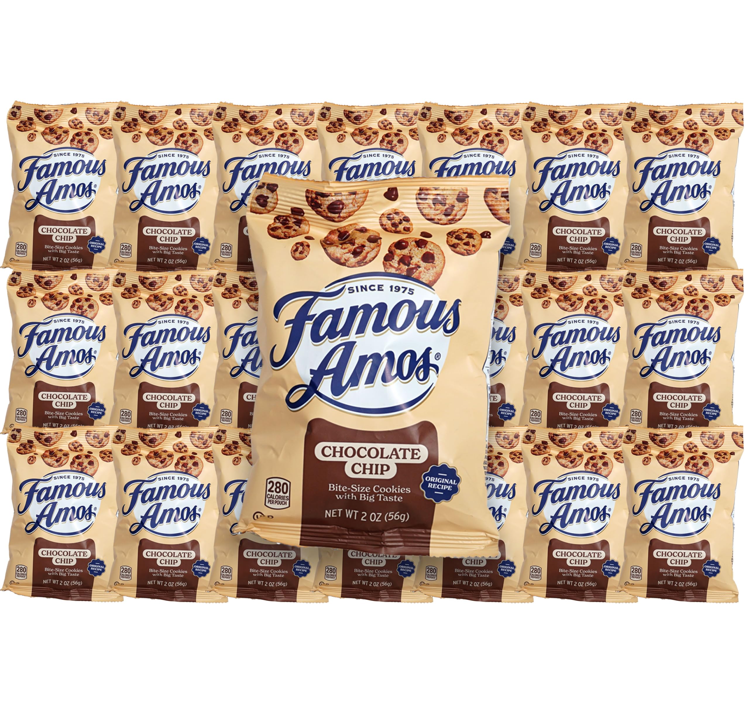 The Hampton Candy Company Famous Amos 21-pack cookies display bulk pantry convenience.
