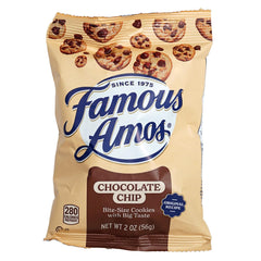 Famous Amos chocolate chip cookies, individually wrapped for easy portion control.