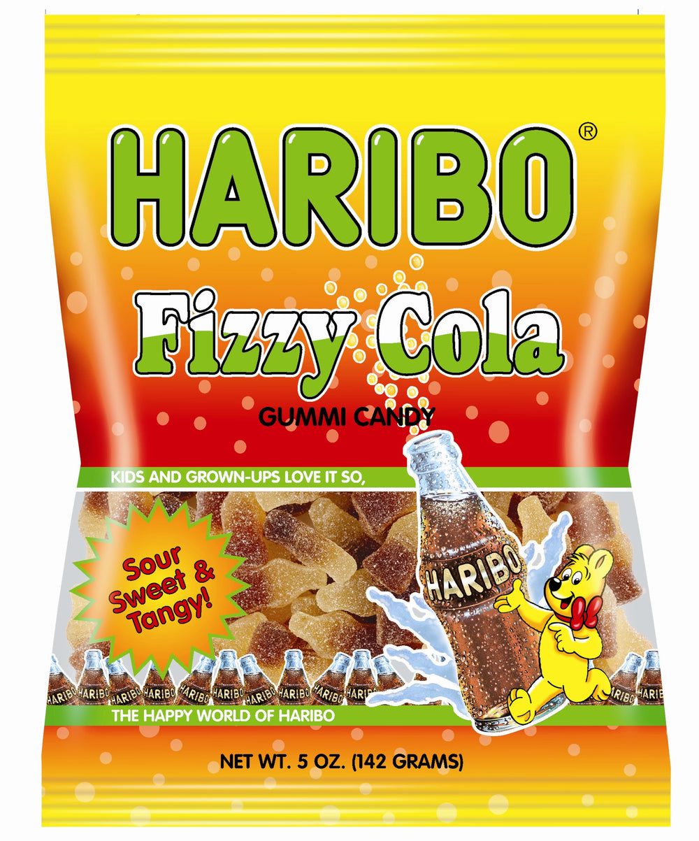 The Hampton Candy Company close-up of Fizzy Cola gummies highlighting chewy texture.