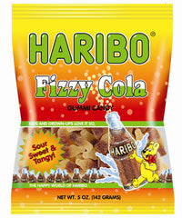 The Hampton Candy Company close-up of Fizzy Cola gummies highlighting chewy texture.