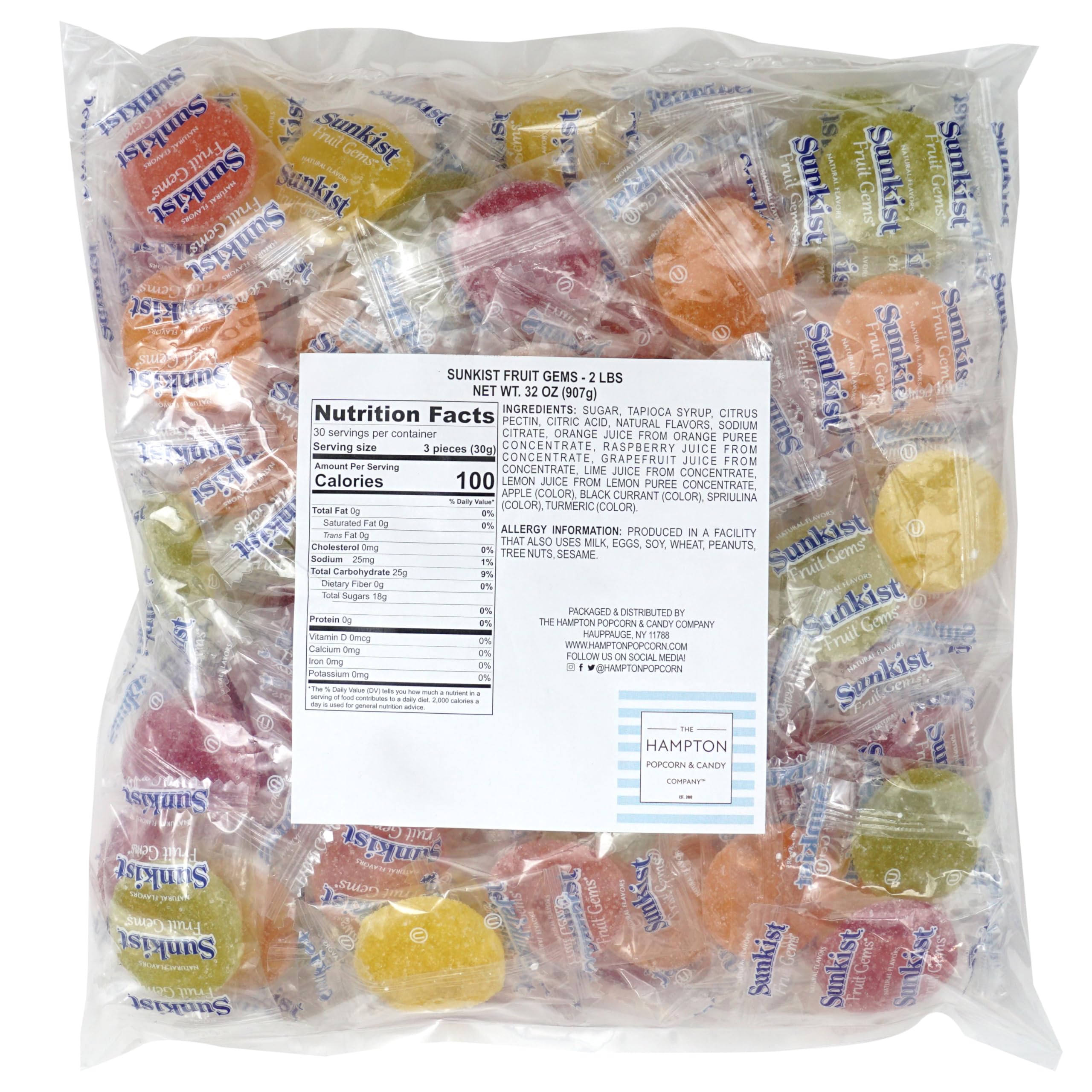 The Hampton Candy Company Fruit Gems lemon flavor adds zest to celebrations and lunchboxes.