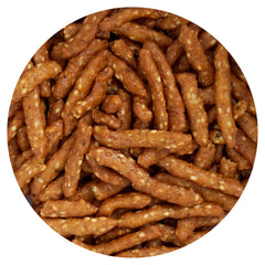 The Hampton Candy Company honey roasted sesame sticks in a 1-pound bulk bag, ideal for sharing.