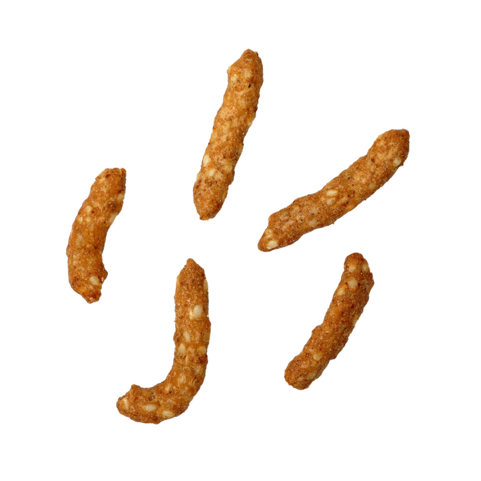 The Hampton Candy Company honey roasted sesame sticks served in a bowl, great with dips.