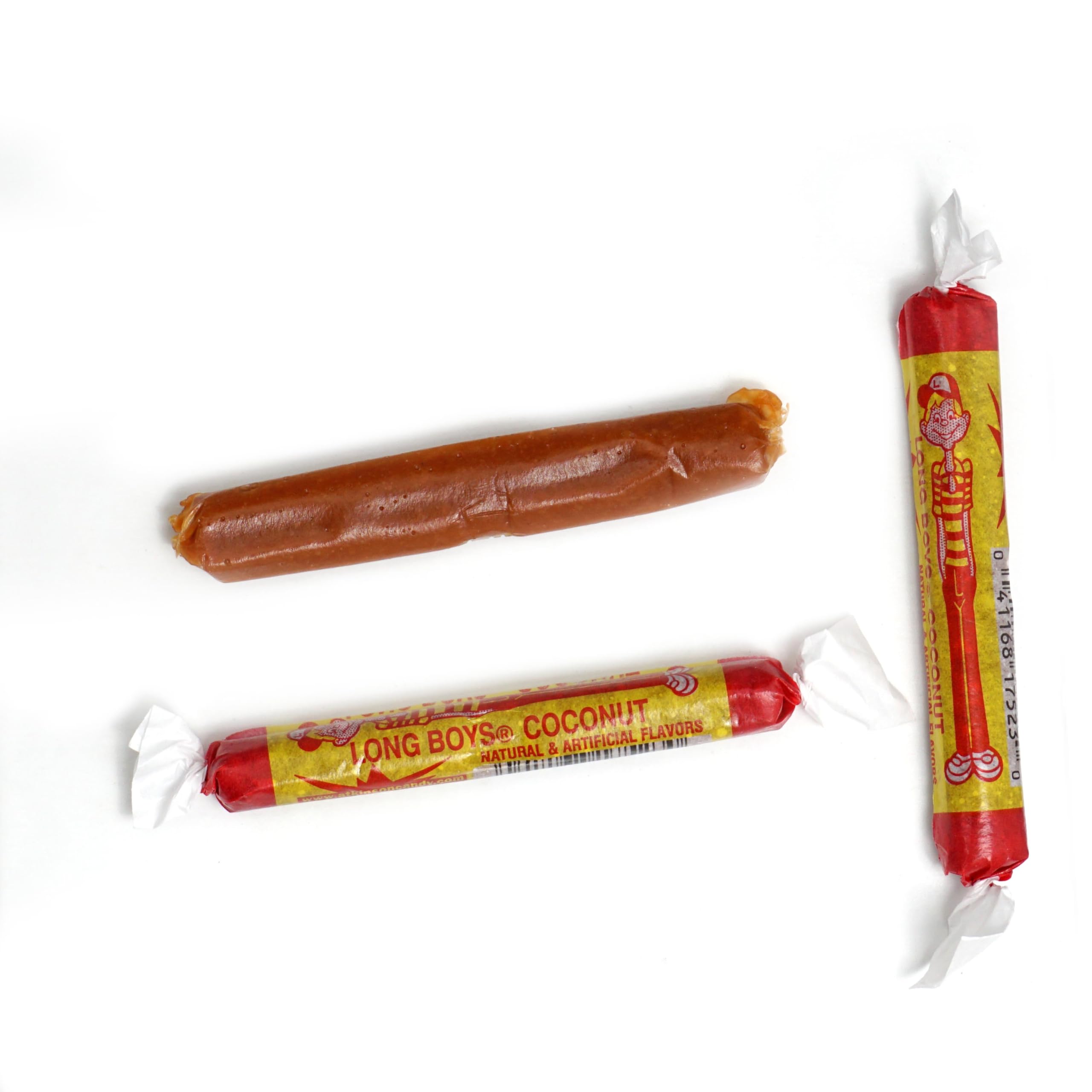 Coconut Long Boys candy by The Hampton Candy Company, a creamy caramel with tropical coconut, shareable.