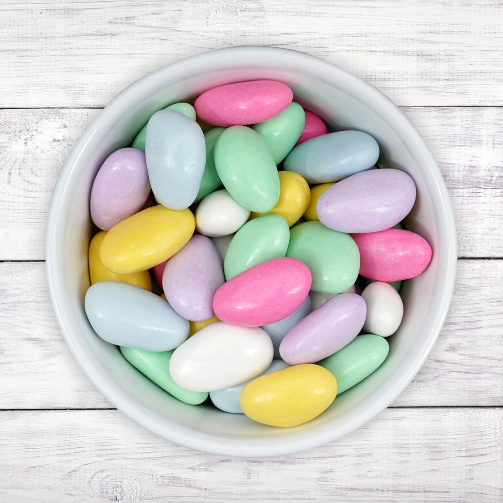 Gift-ready Jordan almonds from The Hampton Candy Company for favors.