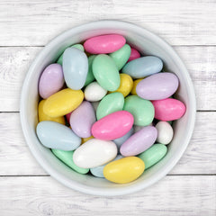 Gift-ready Jordan almonds from The Hampton Candy Company for favors.