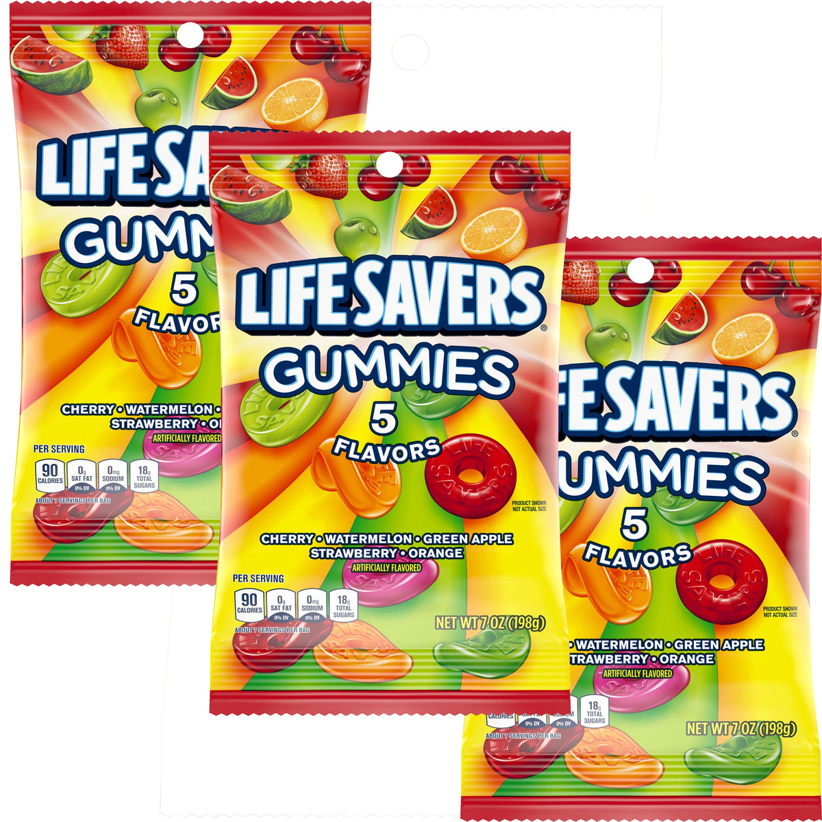 The Hampton Candy Lifesaver Gummies 3-pack packaging ready for sharing at gatherings.