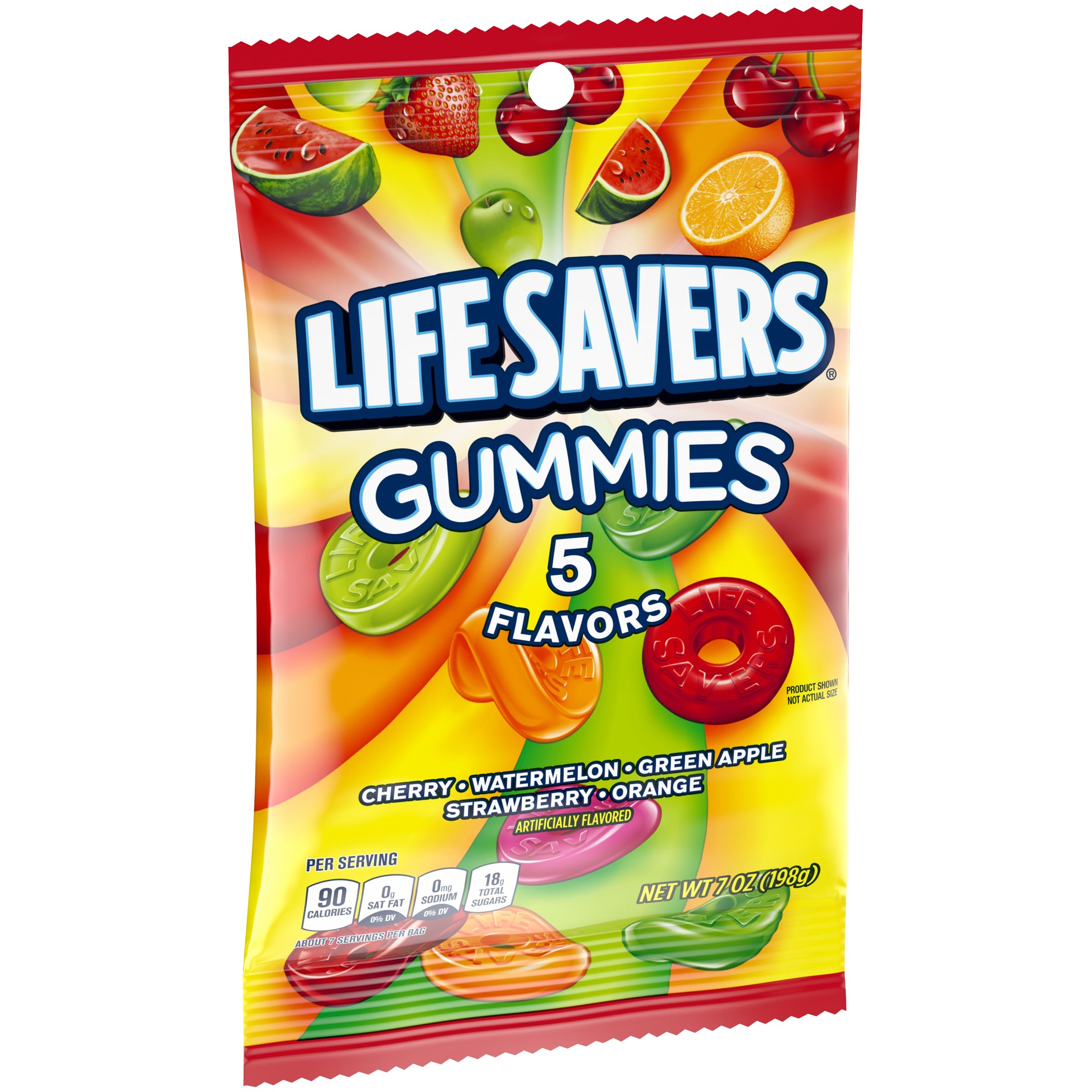 Assorted Lifesaver Gummies fruits in a bag ideal for parties and gifting.