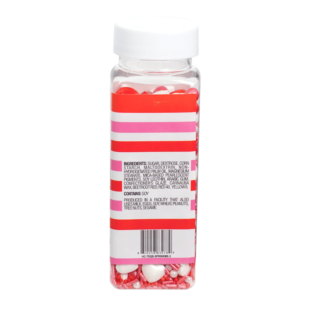 The Hampton Candy Company Lips & Hearts sprinkle featured on wedding desserts for playful elegance.