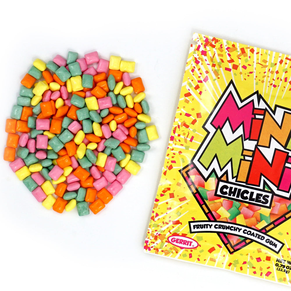 Individually wrapped Mini Mini Chicles from The Hampton Candy Company.