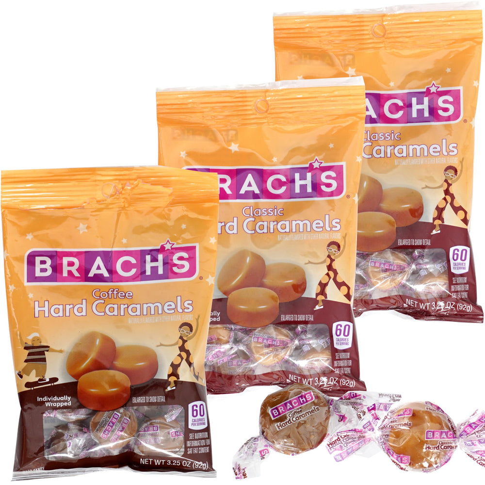 The Hampton Candy Company Nips Variety Pack box shows coffee and classic caramel flavors.